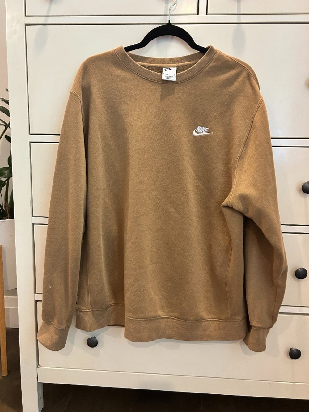 Nike Tan Embroidered Logo Crewneck Sweatshirt